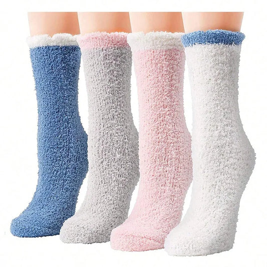 4 Pairs Women Winter Warm Fuzzy Socks